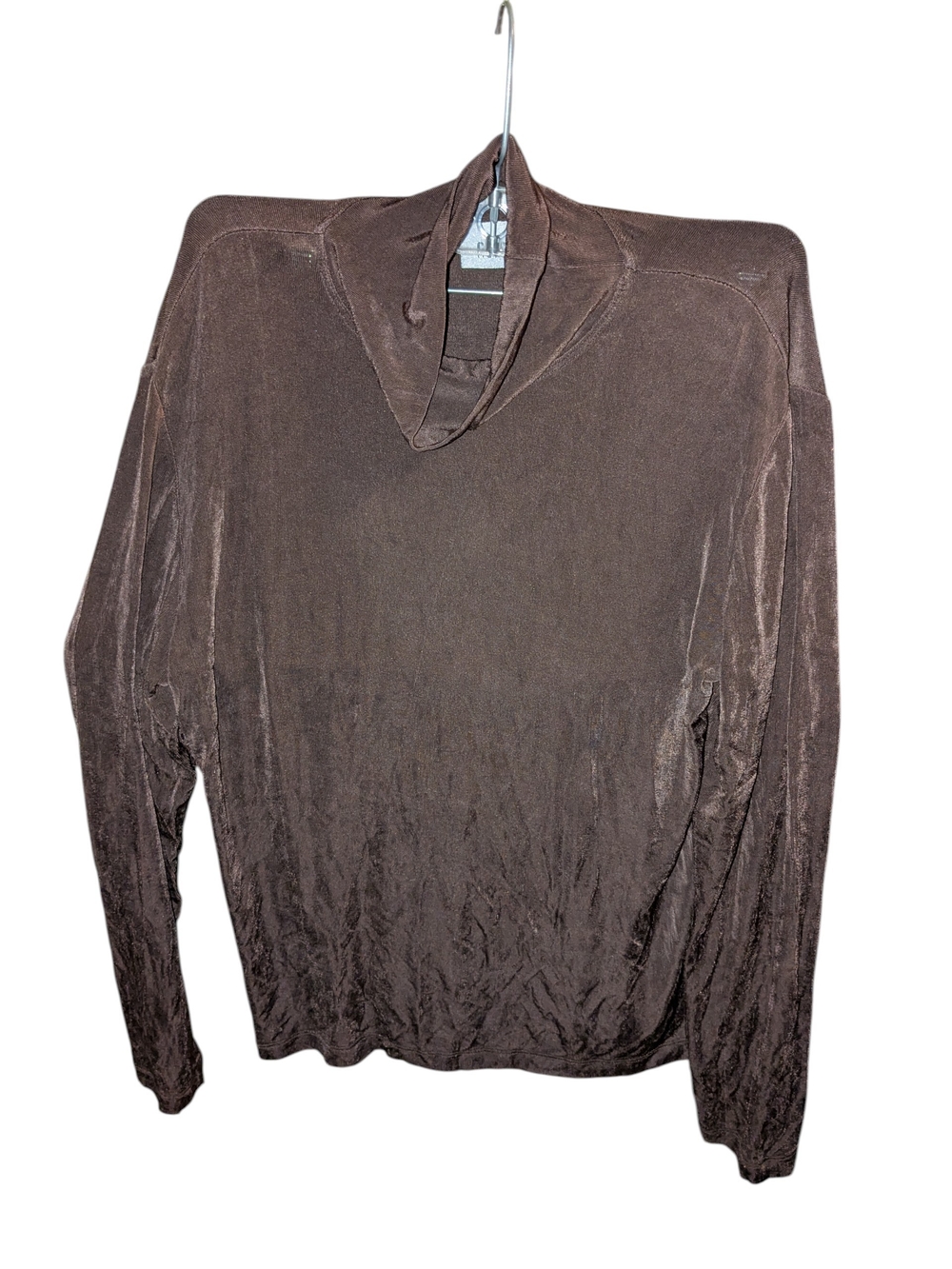 Chico's Men's Brown Velvet-Look Turtleneck Sweater